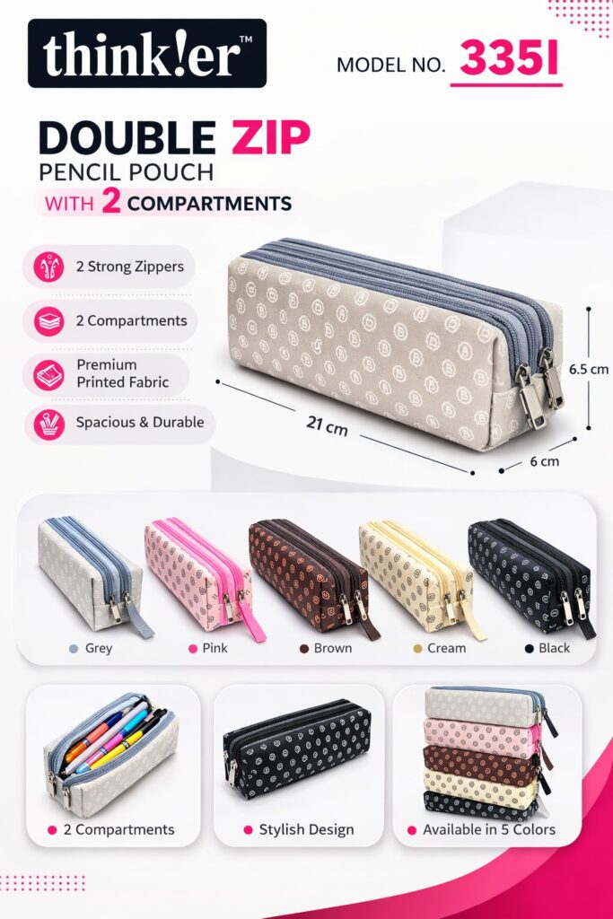 double zip pencil pouch