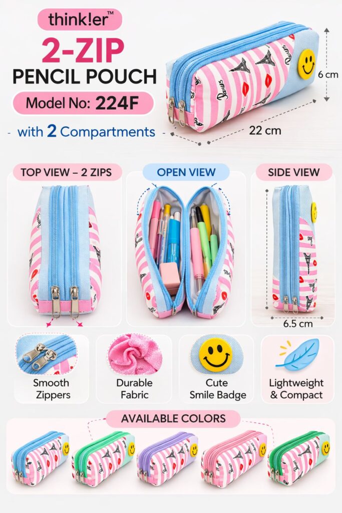2-zip pencil pouch