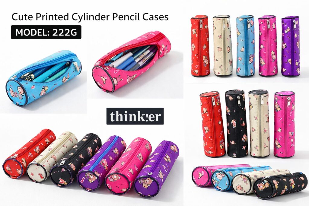 cute printed cylinder pencil cases