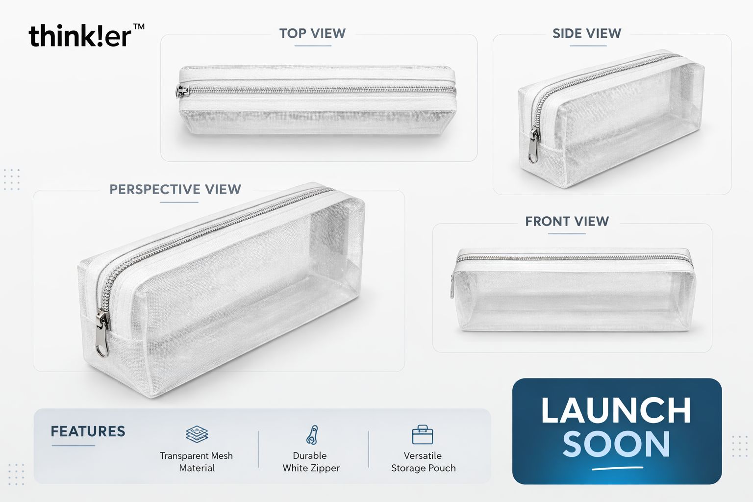 Transparent pencil pouch