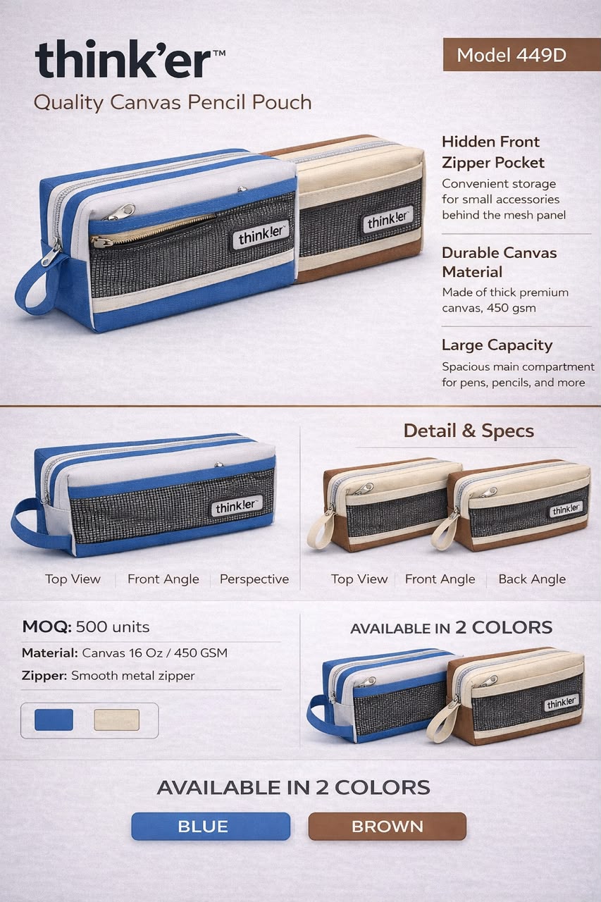 Navkaar tradezone is the best pencil pouch manufacturer in Mumbai, india, we manufacture high quality pencil pouches . Thinker pencil pouch manufacturer in india by Navkaar Tradezone, we manufacture high quality, durable pencil pouches.2