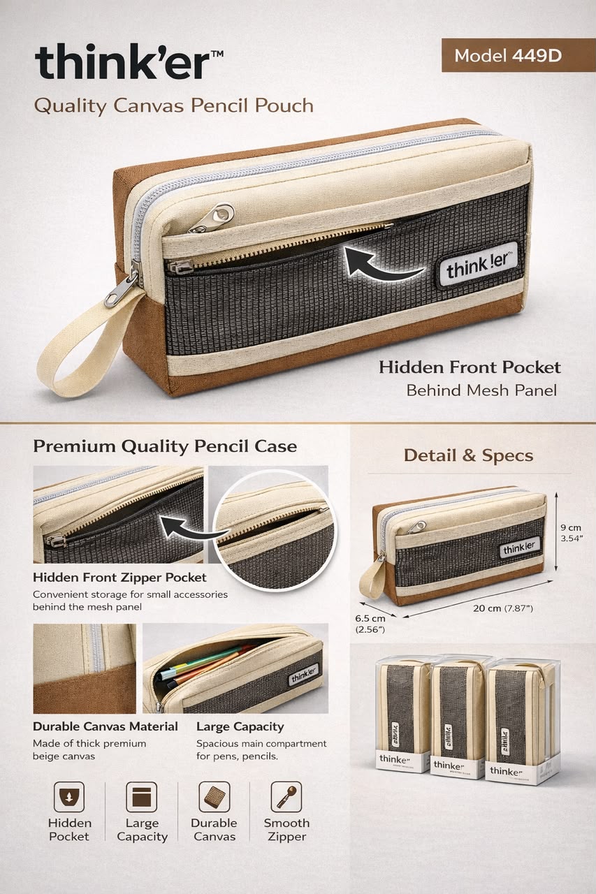 Navkaar tradezone is the best pencil pouch manufacturer in Mumbai, india, we manufacture high quality pencil pouches . Thinker pencil pouch manufacturer in india by Navkaar Tradezone, we manufacture high quality, durable pencil pouches.2