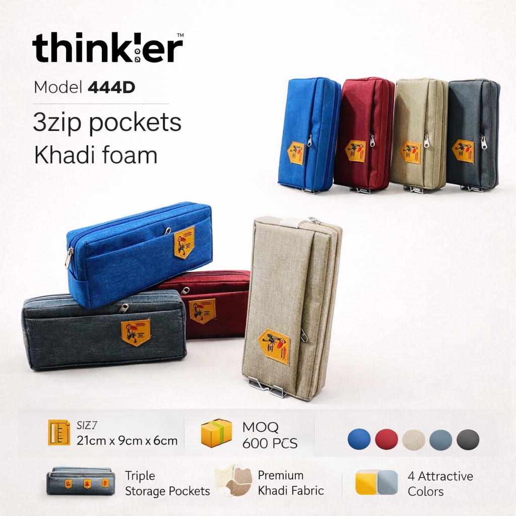 Navkaar tradezone is the best pencil pouch manufacturer in Mumbai, india, we manufacture high quality pencil pouches . Thinker pencil pouch manufacturer in india by Navkaar Tradezone, we manufacture high quality, durable pencil pouches.2
