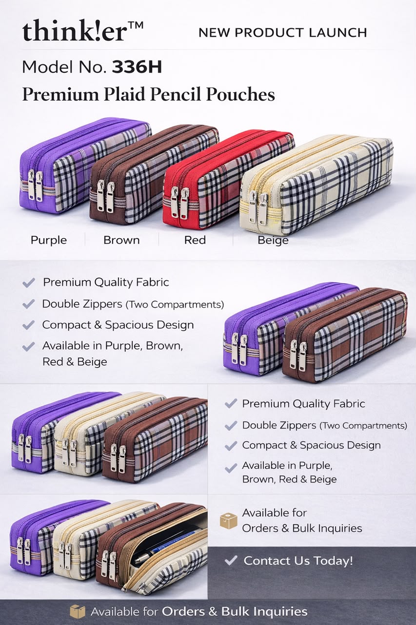 Navkaar tradezone is the best pencil pouch manufacturer in Mumbai, india, we manufacture high quality pencil pouches . Thinker pencil pouch manufacturer in india by Navkaar Tradezone, we manufacture high quality, durable pencil pouches.2